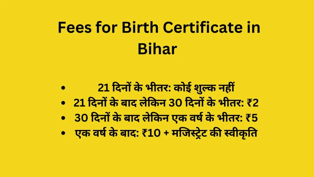 Birth Certificate RTPS पात्रता जांचें और ऑनलाइन आवेदन करें 2 Fees for Birth Certificate in Bihar